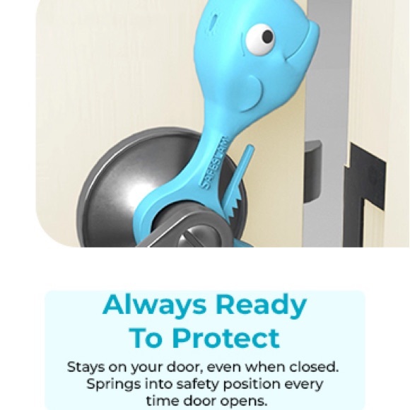 2 SafeSlam Door Stopper Protects Child Hands Dog Cat Whale Pinch Guard Pink Gray - Picture 7 of 8